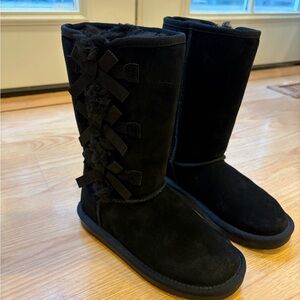 Koolaburra Black Kids Boots with Bows